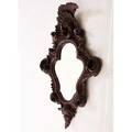 Black forest mirror carved walnut beveled glass 20th c 36 x 22