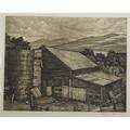 Luigi lucioni italianamerican 19001988 two etchings of farmlands 1959 and 1963 signed and dated in print signed again in pencil 16 34 x 13 and 13 x 16 34