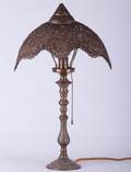 Syrian Reticulated Brass Table Lamp