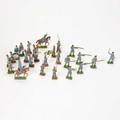 Heyde attr 180 toy soldiers germany mid20th c painted lead includes 154 riflemen 97 shooting 57 marching 17person marching band two mounted cavalrymen standardbearer etc unmarked