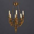 Traditional lighting brass sixarm chandelier pendant oil lamp with orange glass shade electrified and daumstyle chandelier with glass bowl and metal fittings brass enameled metal glass all