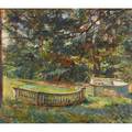 Wilhelm viktor krausz hungarian 18781959 oil on linen park scene framed signed 22 x 25 14