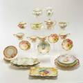 Rs prussia etc approximately twenty eight rs prussia porcelain pieces together with limoges plate germany france 20th c most marked largest 10 12 dia