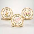Lacroix limoges set of eleven dinner plates with handpainted orchids and gilt rims france early20th c porcelain signed lacroix tressemann  vogt of limoges stamp 9 12 dia