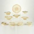 Irish belleek ten reticulated baskets 20th c porcelain impressed marks to most largest 10 34 dia