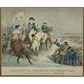 Hand colored engravings 19th c eight framed prints including three currier and ives and two currier mostly revolutionary war scenes largest 12 58 x 16 12 sight