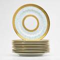 Gilded porcelain dinner plates ten plates usa 20th c unknown crown mark s jacobs  co each 11 dia