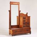 Step down dresser including beveled mirror ca 1900 golden oak 77 x 70 x 19