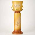 Roseville ixia jardinire and pedestal zanesville oh late 1930s glazed earthenware dieimpressed mark 6408 26 x 11 34 x 9 12