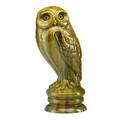 Galle rare majolica glazed ceramic owl with glass eyes nancy france 1890s signed galle to base 12 34 x 5