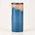Sallie e coyne rookwood vellum cylindrical vase with conifers cincinnati oh 1916 glazed earthenware flame mark xvi 1124d artists cipher 9 x 3 14