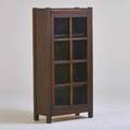 Lifetime singledoor bookcase 1910 with four adjustable shelves quartersawn oak glass stenciled back 53 x 26 12 x 12