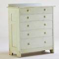 Gustav stickley sixdrawer dresser two over four with round wooden pulls eastwood ny ca 1912 quartersawn oak painted mint green paster 48 x 41 x 21