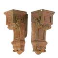 Wheatley pair of glazed stoneware corbels usa ca 1905 unmarked each 12 34 x 5 12 x 6 12