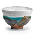 Wayne higby b 1943 landscape series rakufired bowl alfred ny 1987 chop mark dated 8 12 x 13