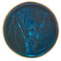 Lalique brooch with winged figure france 1910s patinated and silver foilbacked glass gilt metal stamped lalique with cipher 14 x 1 14 dia