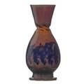 George ohr 1857  1918 bulbous vase with deep inbody twist indigo yellow and pink spongedon glaze biloxi ms 18971900 stamped ge ohr biloxi miss 7 x 3 14 published ellison geor