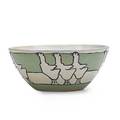 Rose bacchini saturday evening girls cereal bowl decorated in cuerda seca with geese boston ma 1910 marked 439 110rb 2 14 x 5 14