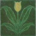 Grueby tile with yellow tulip boston ma ca 1905 decorators initials 1 x 6 sq