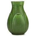Grueby vase with buds and leaves boston ma ca 1905 obscured stamp triangle stamp 7 x 4 12