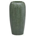 Grueby vase carved with leaves and buds excellent matte green glaze boston ma ca 1900 circular faience stamp 23 and artists cipher 11 12 x 5 12