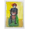 Michael byron american b 1954 untitled man with red hat watercolor on paper signed 6 x 4