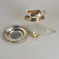 American ornamental silver for the table 20th c towle lady mary gravy pitcher on tray gorham cake plate dominick  haff punch ladle 28 ot largest 10 12