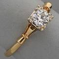 Diamond solitaire 14k gold ring ca 1940 bright oec diamond approx 50 ct in square wg on yg hoop 15 dwt size 9
