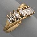 Marquise cut diamond 14k gold ring ca 1970 seven diamonds approx 1 cts tw in 14k yg 35 dwt size 7
