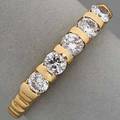 14k gold diamond fivestone band ca 1980 shared pronghalfhoop approx 40 ct tw 14 dwt 22 gs size 5 with internal guard