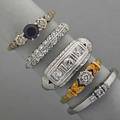 Five 14k gold or platinum diamond rings one with lab grown synthetic sapphire 10 dwt 155 gs sizes 6 127 12
