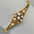 Victorian revival 14k gold opal hinged bracelet unmarked 104 dwt 2 14 x 1 34