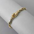 14k yellow gold jaguar hinged bracelet ca 1990 confronted jaguars 14 dwt interior 2 14 x 1 78