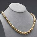 14k yellow gold bead necklace 20th c graduated matte and bright 14k beads on gf foxtail chain 19 12 279 dwt