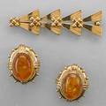 14k gold jewelry includes tiffany  co barshaped brooch by tiffany  co ca 1940 2 14 italian earrings with amber 134 dwt