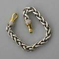 David yurman 925 750 diamond wheat chain bracelet cable classic approx 82 mm 11 mm terminals set with rows of brilliant cut diamonds in pouch 501 gs 7 34