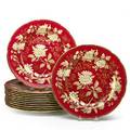 Wedgwood porcelain service plates twelve in the ruby tonquin pattern early 20th c stamped wedgwood bone china  made in england 10 34 dia