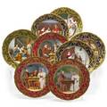 Dresden porcelain handpainted plates set of eight with different monastic scenes late 19thearly 20th c each titled stamped dresden 9 58 dia