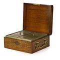 Tiffany  co humidor oak with brass handles and fittings custom silverplated interior and monogrammed top early 20th c stamped tiffany  company union square 5 34 x 12 38 x 11