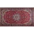 Persian isfahan oriental rug all over floral design red ground 20th c 106 x 149