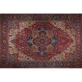 Heriz oriental rug all over floral and geometric design on red ground 20th c 135 x 180