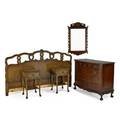 Feldenkreis bedroom set four piece set in mahogany 20th c two nightstands dresser and mirror together with king size headboard dresser 37 x 47 x 21