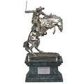 After frederic remington american 18611909 silverplate sculpture bronco buster marble base 20th c 31 x 16 x 9 12