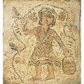 Byzantine style mosaic panel depicting a woman with bucket likely assyrian 28x 25 12 provenance estate of professor walter kaufmann princeton nj purchased from hadji baba museum jerusalem