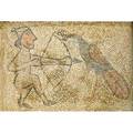 Byzantine style mosaic panel depicting a hunter and peacock likely assyrian 27 12 x 38 12 provenance estate of professor walter kaufmann princeton nj purchased from hadji baba museum jer