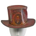 Lafayette hose co firemans parade hat handpainted 19th c makers stamp covered by label of former owner 6 x 11 12 x 13