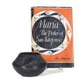Maria santana san ildefonso blackware pot geometric decoration 20th c signed 3 12 x 5 14 dia together with a copy of maria the potter of san ildefonso by alice marriott
