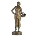 Ernest guilbert french 18481913 bronze sculpture of woman with basket signed 34 12 x 12