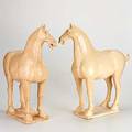 Asian pair of tangstyle ceramic horses 20th c unmarked each 22 38 x 23 x 7
