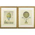 Framed hot air balloon prints four in decorative mats each 12 58 x 7 14 sight